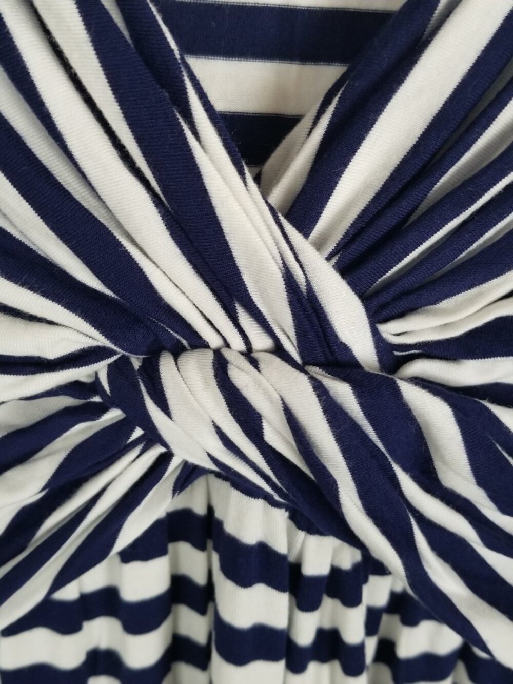 Boston Proper Navy & White Knot-Front Midi Dress - Picture 5 of 8